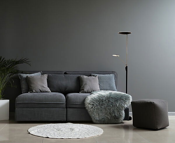 Cadiz GOLVLAMPA SVART-Mässing/Stål/ Svart stål