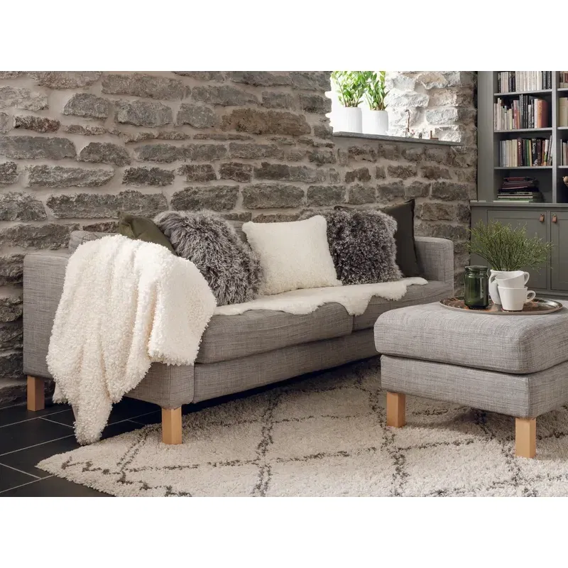 Curly Dubbelt Fårskinn White 180 cm