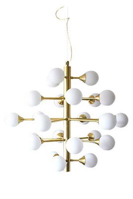 COSMOS taklampa 24-arm. Svart-Rökgrå/ Opalvit