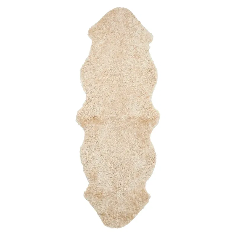 Curly Dubbelt Fårskinn Beige Moonlight 180 cm Curly Dubbelt Fårskinn Beige Moonlight 180 cm