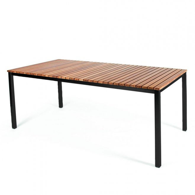 Häringe Matbord Medium Svart Stål/Teak