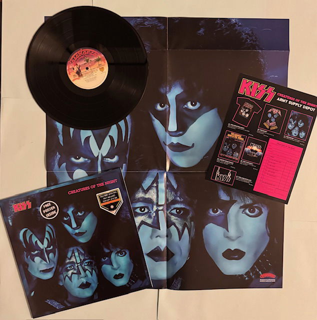 KISS LP Creatures of the night Svart vinyl Alternativomslag med poster och orderpapper
