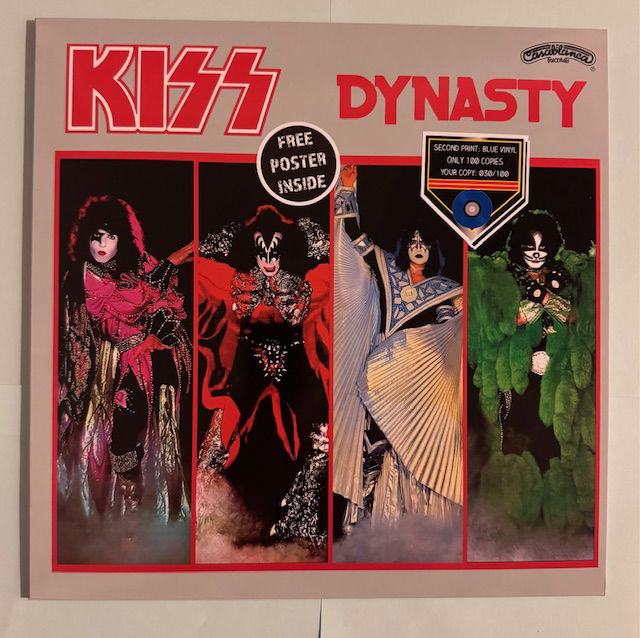 KISS LP DYNASTY Blå vinyl Alternativomslag med poster och orderpapper