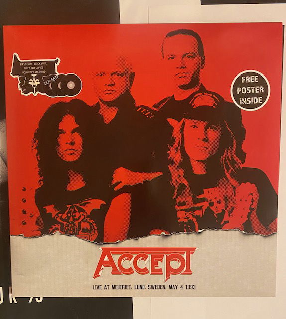 Accept Live at mejeriet Lund 1993-05-04 Svart vinyl 3LP