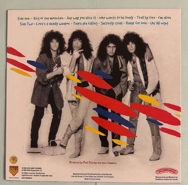 KISS LP Asylum Gul/Röd/Blå Splatter vinyl Alternativomslag med poster