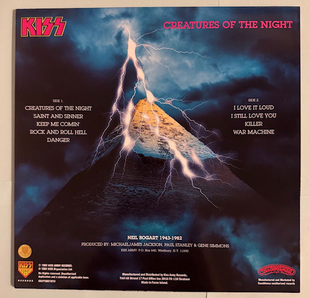 KISS LP Creatures of the night Svart vinyl Alternativomslag med poster och orderpapper