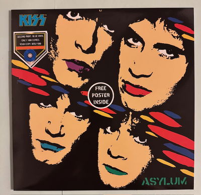 KISS LP Asylum Blå vinyl Alternativomslag med poster