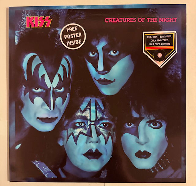 KISS LP Creatures of the night Svart vinyl Alternativomslag med poster och orderpapper