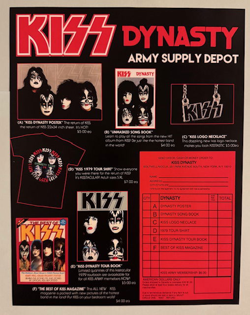 KISS LP DYNASTY Svart vinyl Alternativomslag med poster och orderpapper
