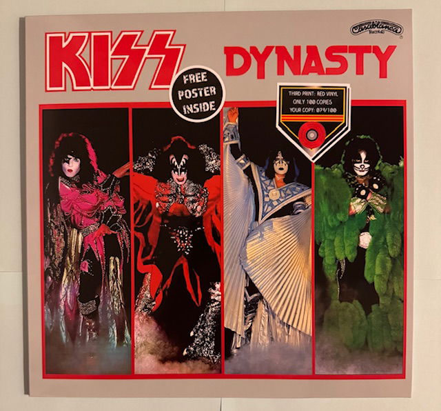 KISS LP DYNASTY Röd vinyl Alternativomslag med poster och orderpapper