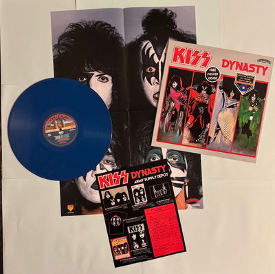 KISS LP DYNASTY Blå vinyl Alternativomslag med poster och orderpapper
