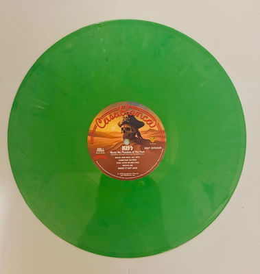KISS Meets the phantom of the park Grön vinyl med poster och orderpapper