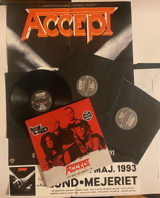 Accept Live at mejeriet Lund 1993-05-04 Svart vinyl 3LP