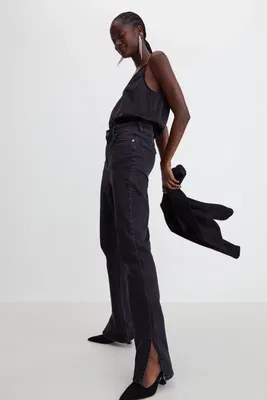 Slim High Split Jeans