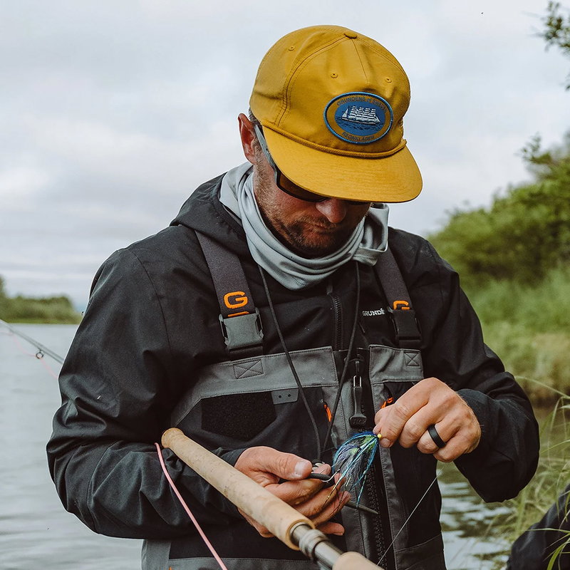 Keps Grundéns 'Regnkläder Rope' Trucker - Whiskey