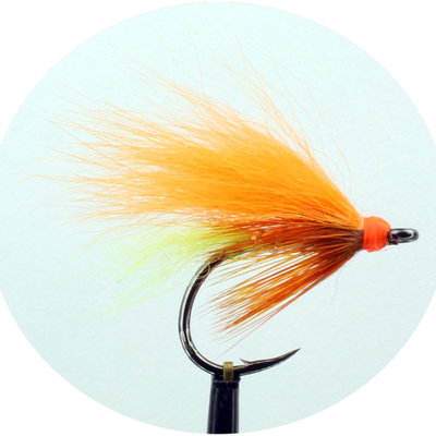SpinFluga Laxett - Orange/Lime- #6
