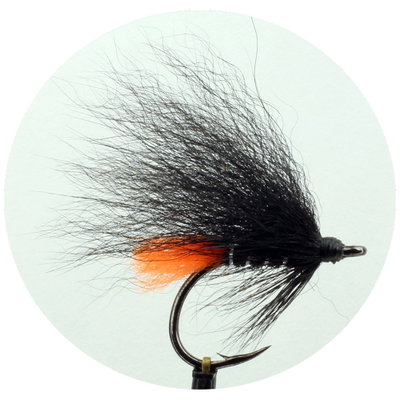 SpinFluga Laxett - Black/Orange - #6