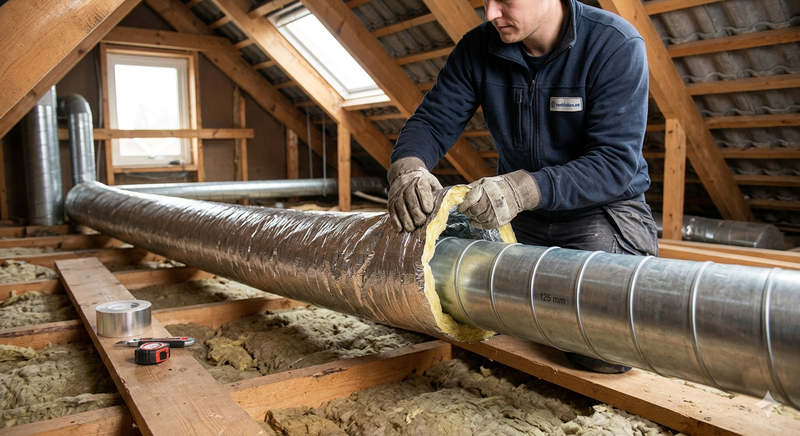 Isolerstrumpa för ventilation