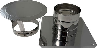 Regnhuv i rostfritt stål - kvadratisk bottenplatta