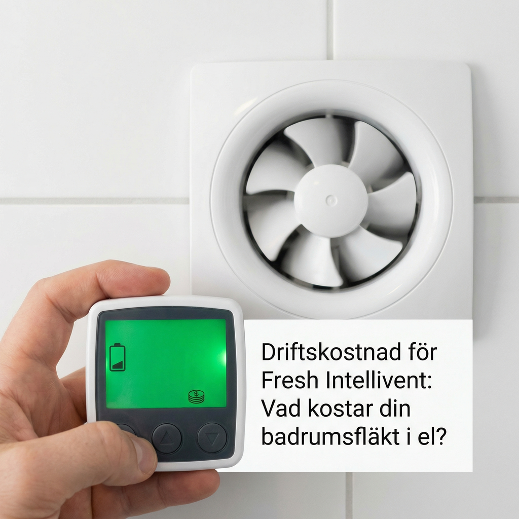 Driftskostnad för Fresh Intellivent: Vad kostar din badrumsfläkt i el?