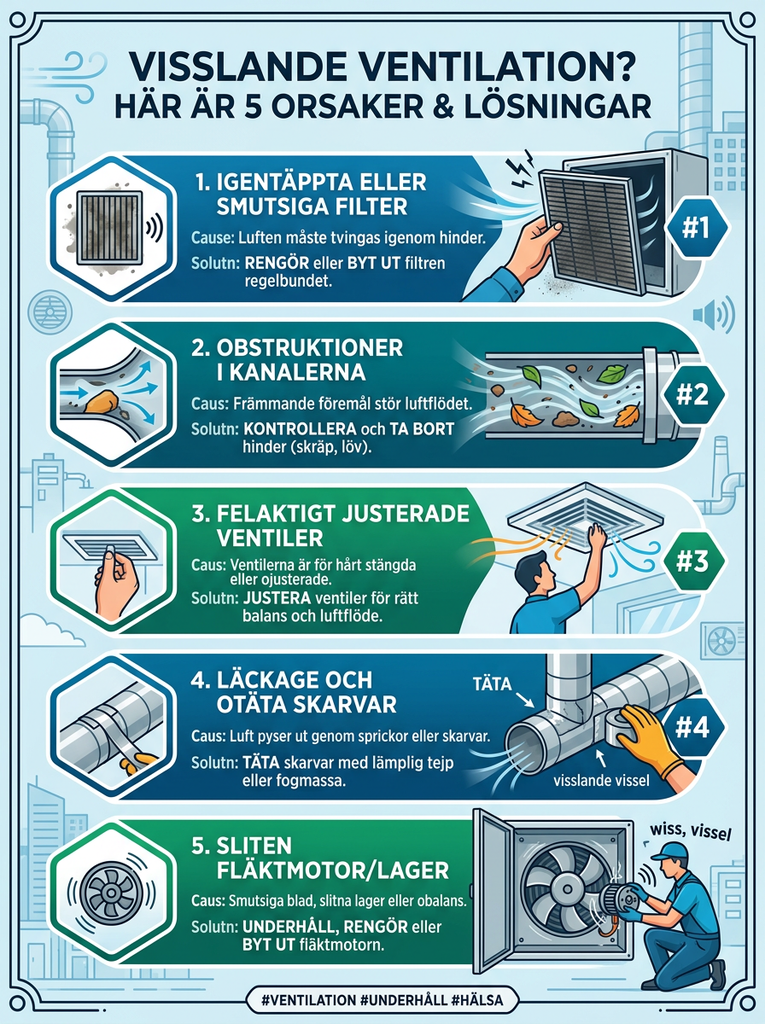 Visslande ventilation? Här är 5 orsaker och lösningar