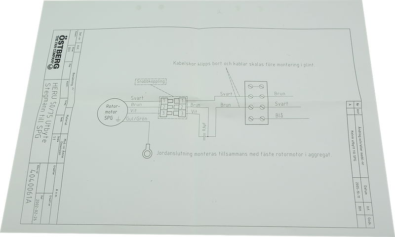 Östberg Rotormotor 6000126 HERU 50 S/75 S/90S EC