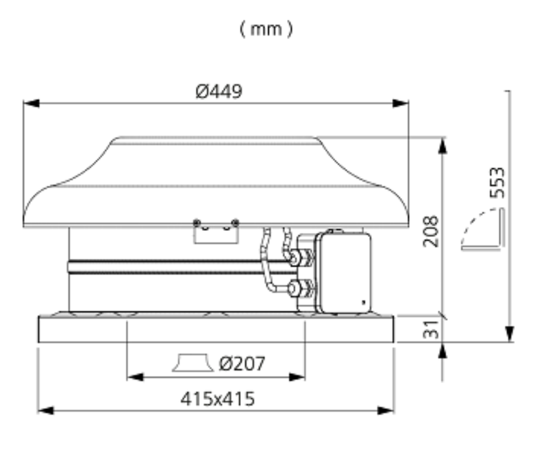 Takfläkt TKS 400 C1 Svart