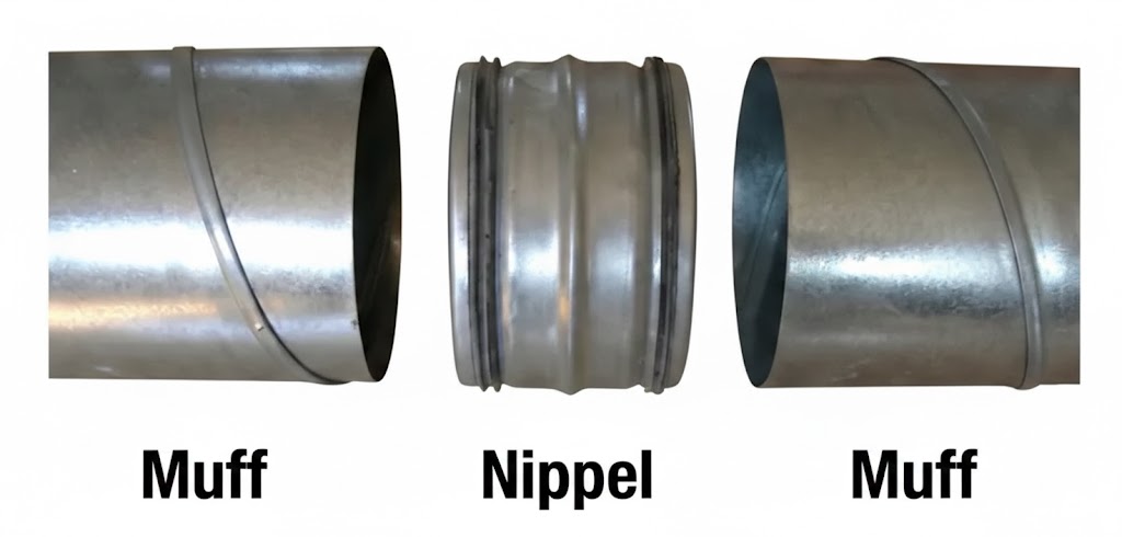 Varför använder man begreppen muff och nippel inom ventilation?