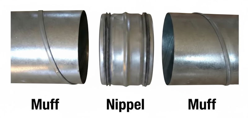 Varför använder man begreppen muff och nippel inom ventilation?