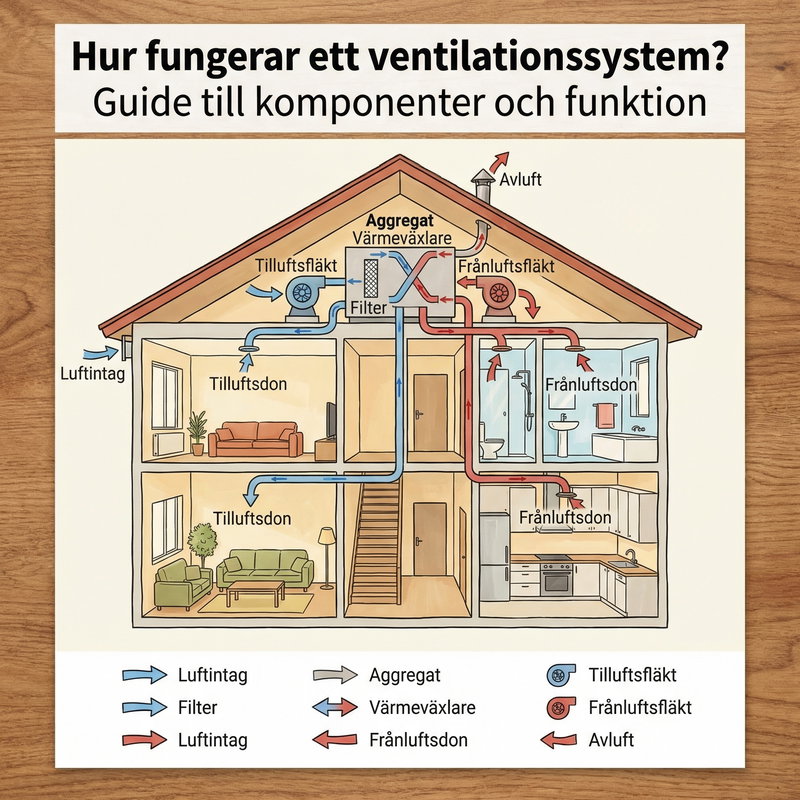 Hur fungerar ett ventilationssystem? Guide till komponenter och funktion