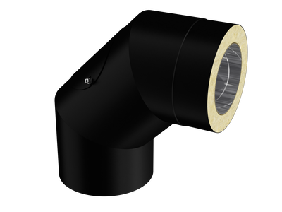 Landy Facil Böj 90° med Sotlucka Svart