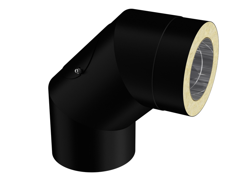 Landy Facil Böj 90° med Sotlucka Svart