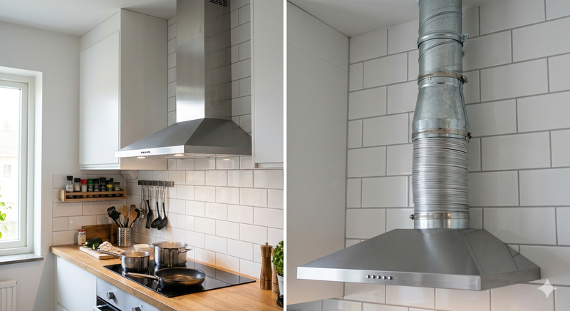 Köksfläkt 150 mm till 125 eller 160 mm