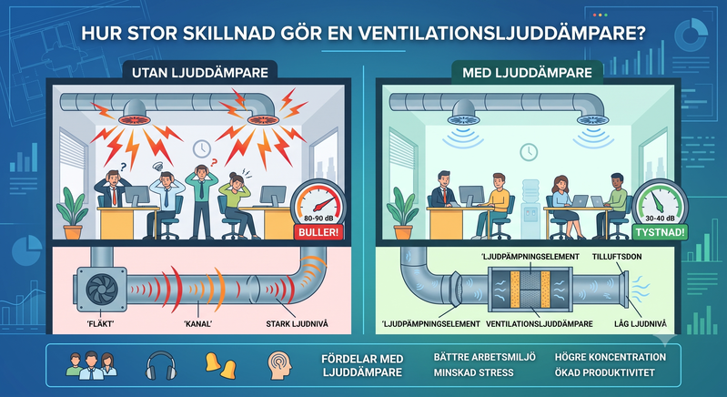 Hur stor skillnad gör en ventilationsljuddämpare i ventilationssystemet?
