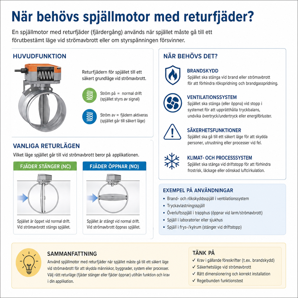 Guide: När behövs spjällmotor med returfjäder?
