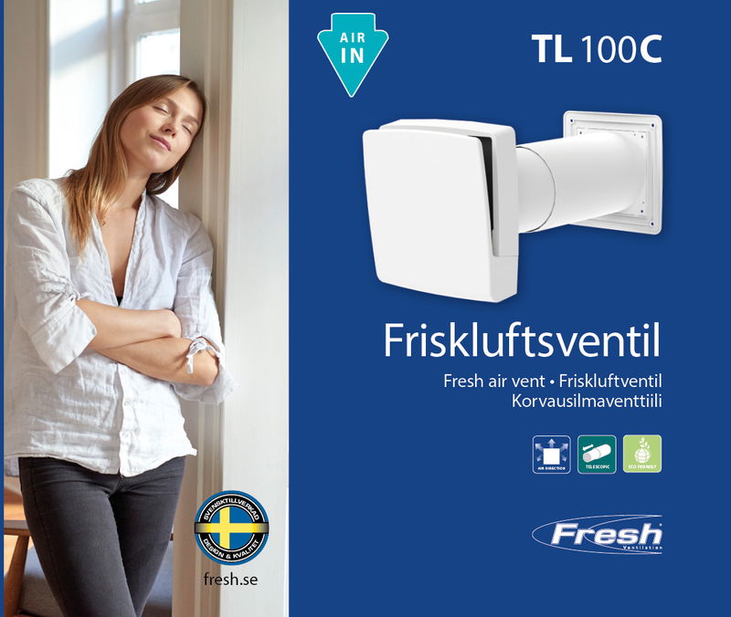 Väggventil Fresh TL98F / TL100C