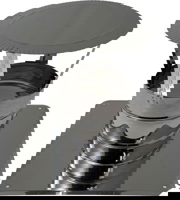 Regnhuv i rostfritt stål - kvadratisk bottenplatta