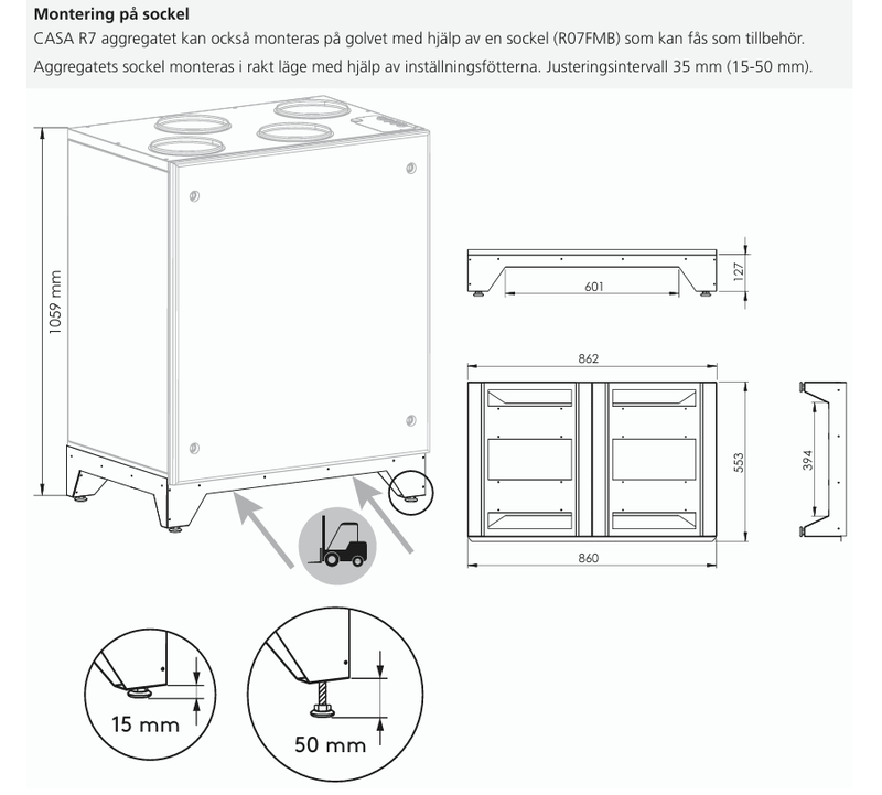 Swegon monteringssockel R07FMB
