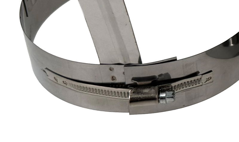 Regnhuv i rostfritt stål - kvadratisk bottenplatta