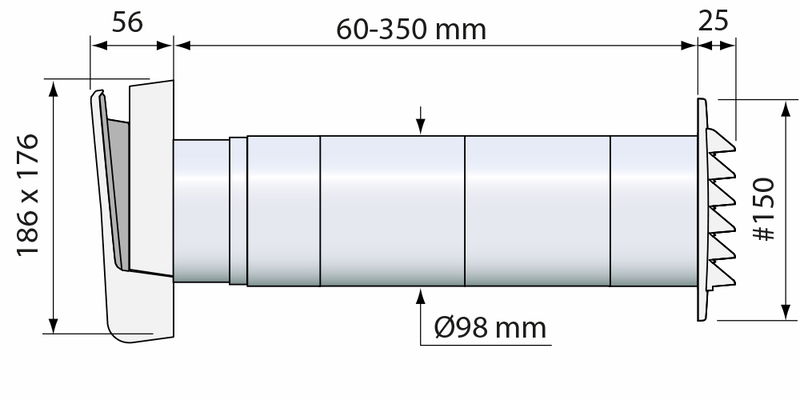 Väggventil Fresh TL98F / TL98C