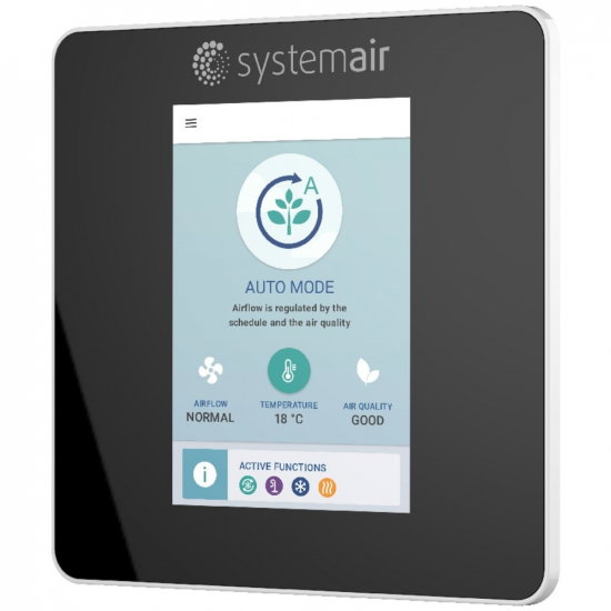 Systemair Save Touch-display svart