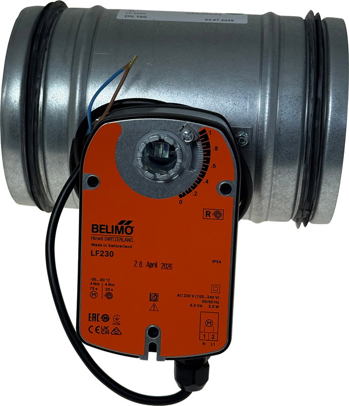 Spjäll med motor 200 230V