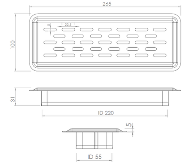 QuadroDEC 220x55mm galler QuadroDEC 220x55mm galler
