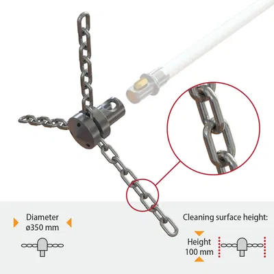 Tornado PRO skorstensborste kedja rostfri