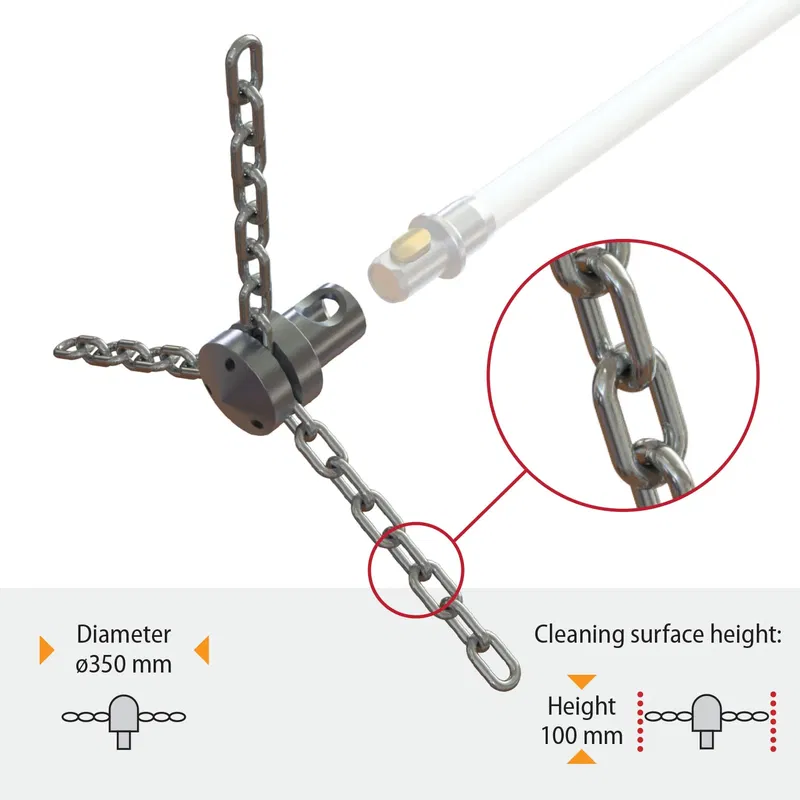 Tornado PRO skorstensborste kedja rostfri