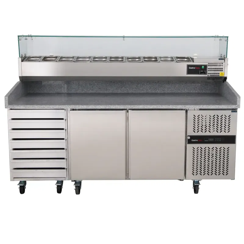 Komplett Pizzabänk 2 dörrar 7 draglådor