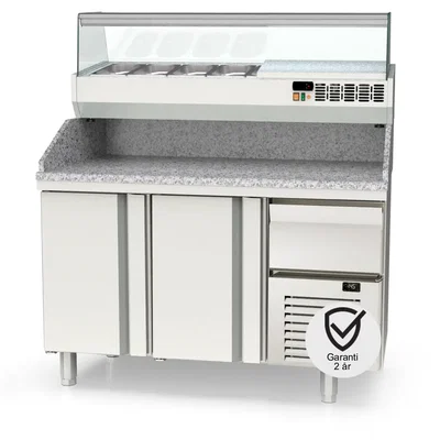 Pizzabänk 1345mm 2 dörrar, 1 draglåda MPI-70-135