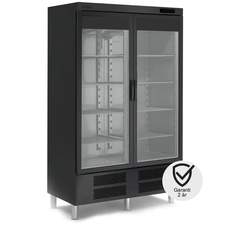 Degkyl 964 L. 2x glasdörr -2/+8°C, 543 W. Svart