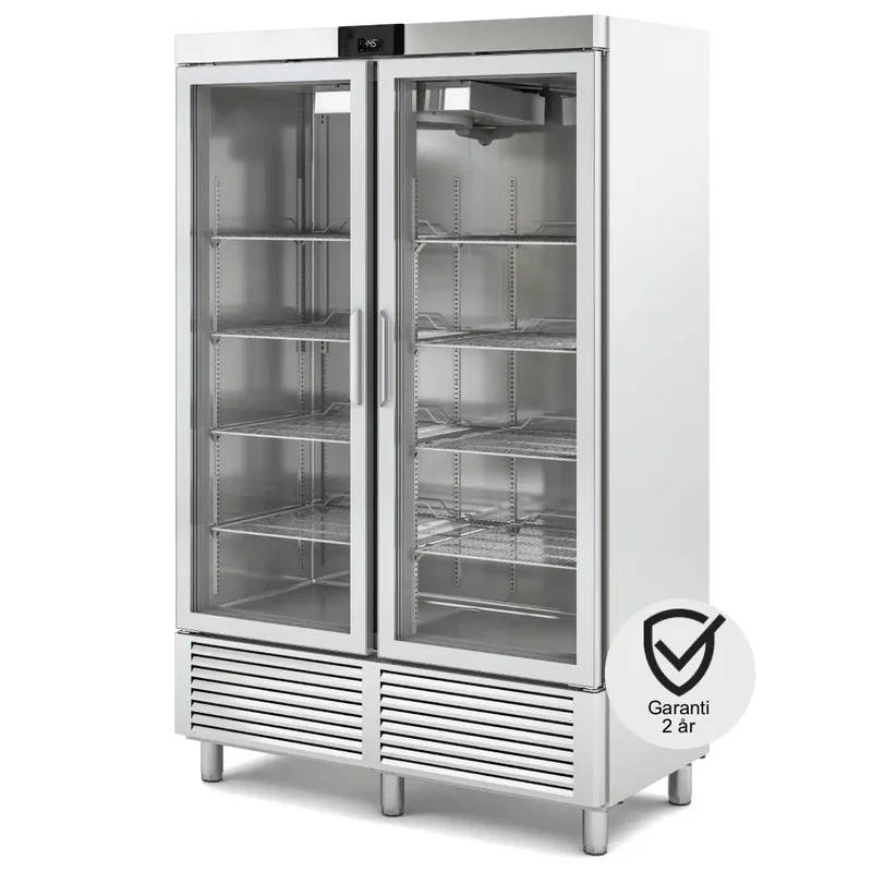 Frysskåp 1201 L. 2 glasdörr -20 -15°C, 907 W.