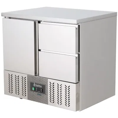 Kylbänk 90 cm 1 dörr/2 draglådor